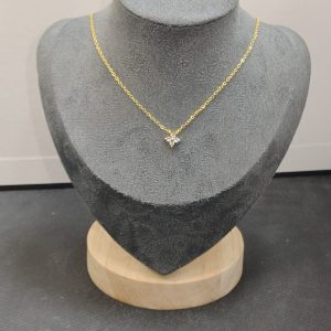 金色小花晶鑽項鍊
