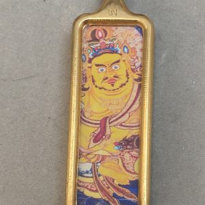 黃財神長方形彩繪護身牌