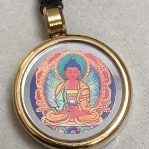 紅佛圓形彩繪墜飾