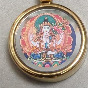 千手觀音圓形彩繪墜飾